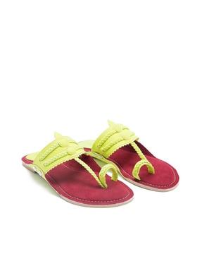 toe-ring braided strap sandals