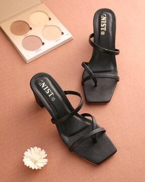 toe-ring chunky heeled sandals