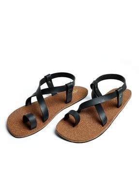 toe-ring cross-strap flat sandals