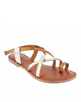 toe-ring flat sandals with buckle