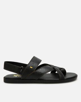 toe-ring flat sandals with velcro fastening