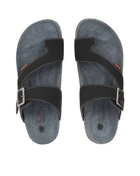 toe-ring flip-flops with buckle closure