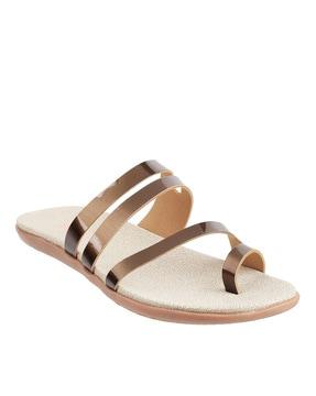 toe-ring flip-flops with synthetic upper