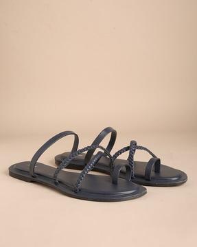 toe-ring sandals with braided straps