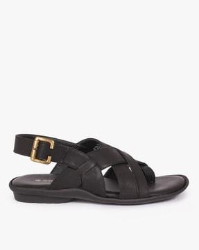 toe-ring sandals with buckle closure