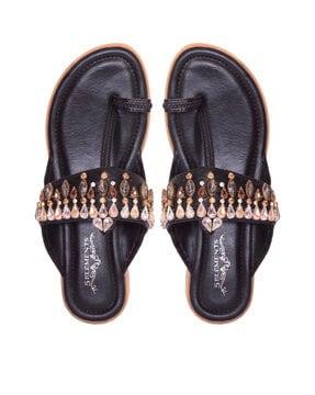 toe-ring sandals with embellished detail