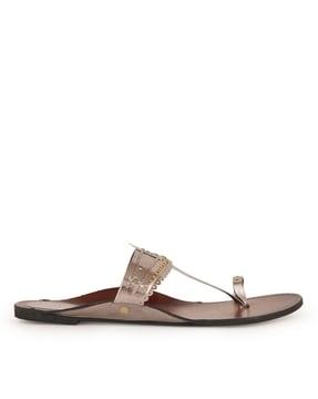 toe-ring sandals with mesh upper