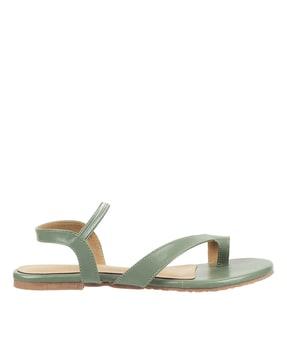 toe-ring sandals with synthetic upper