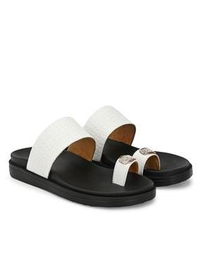 toe-ring slip-on sandals