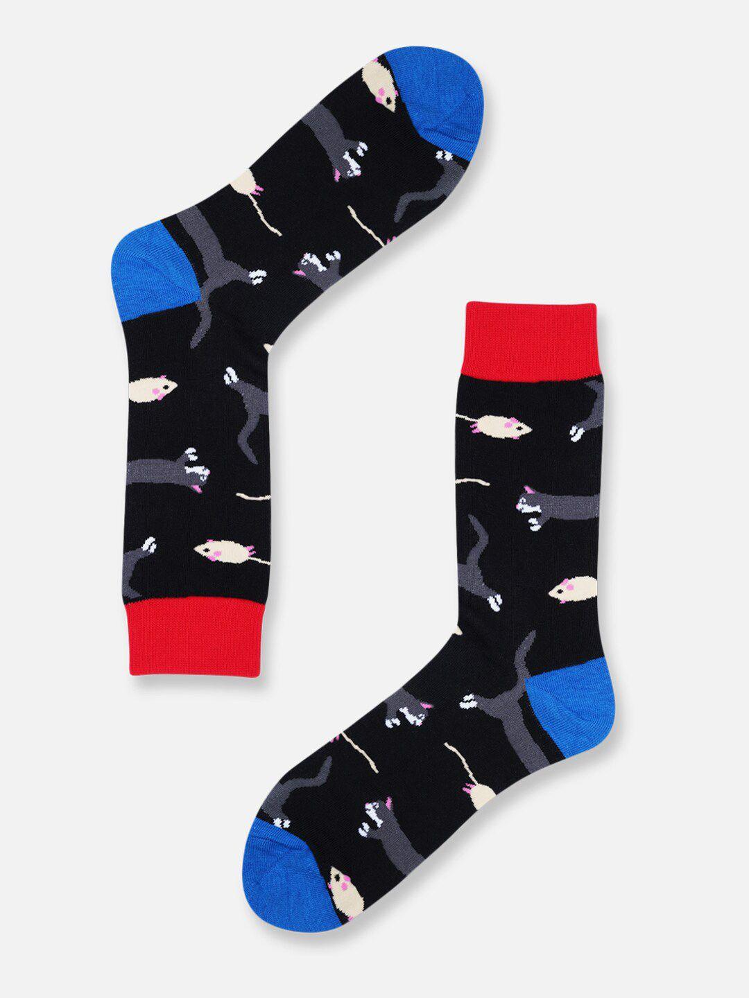 toffcraft men patterned cotton calf-length socks