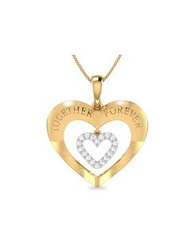 together forever 18 kt yellow gold diamond pendant