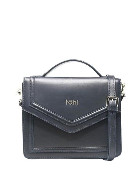 tohl avon navy solid medium handbag