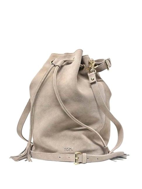 tohl beige solid large handbag