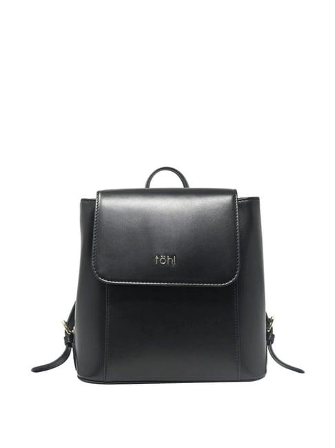 tohl belmont black leather medium backpack