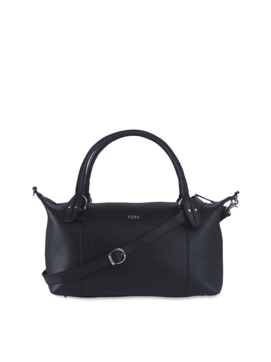 tohl black solid tote bag