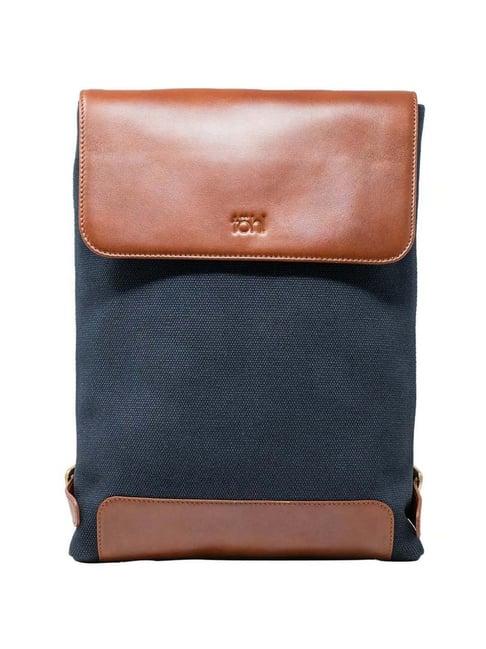 tohl blue leather small convertible backpack