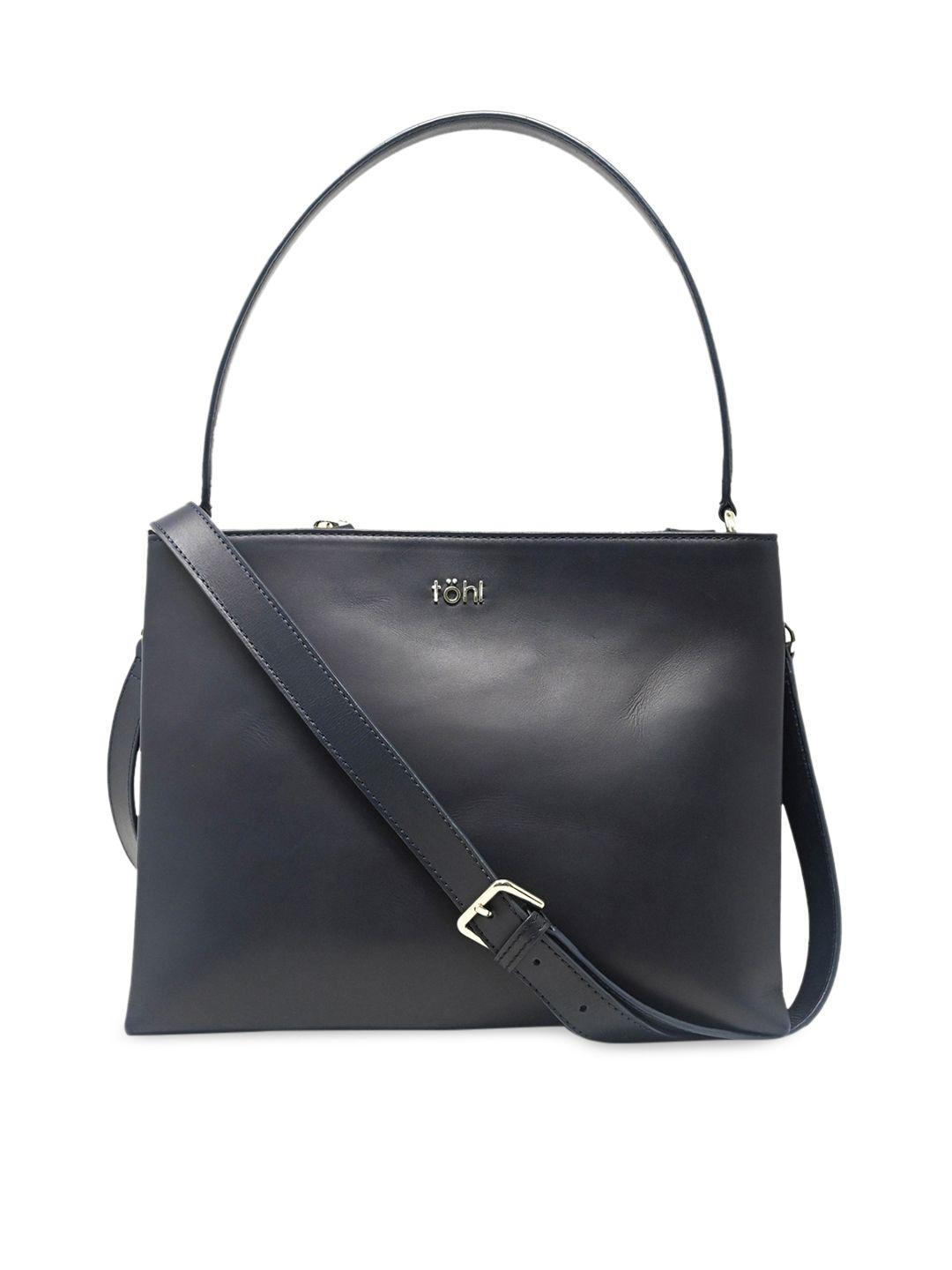 tohl blue leather structured handheld bag