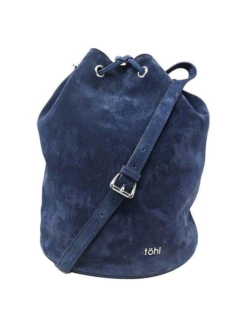 tohl blue solid large handbag