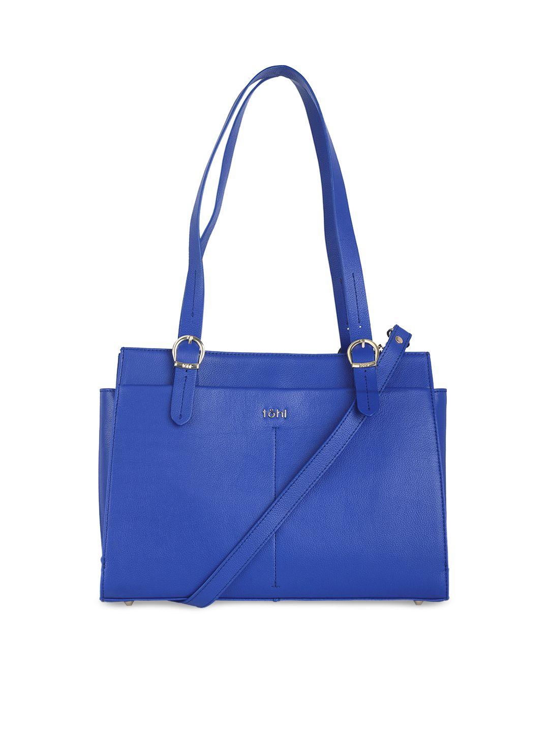 tohl blue solid shoulder bag