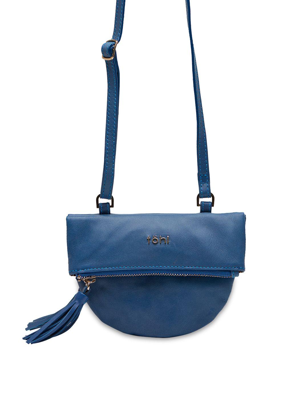 tohl blue solid sling bag