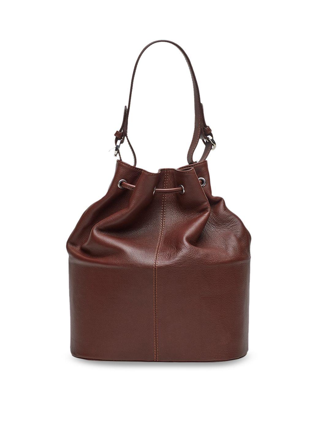 tohl brown solid leather shoulder bag