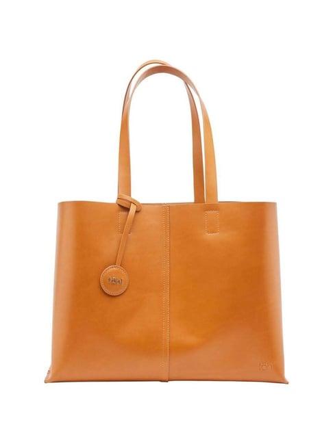 tohl down to earth brown solid medium tote handbag