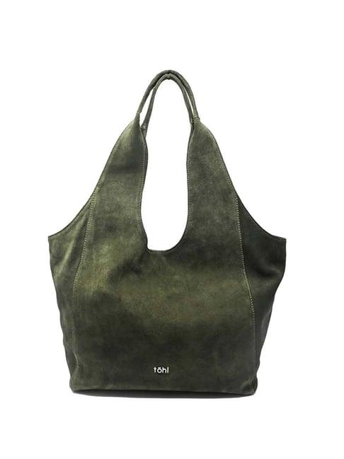 tohl green solid large hobo handbag