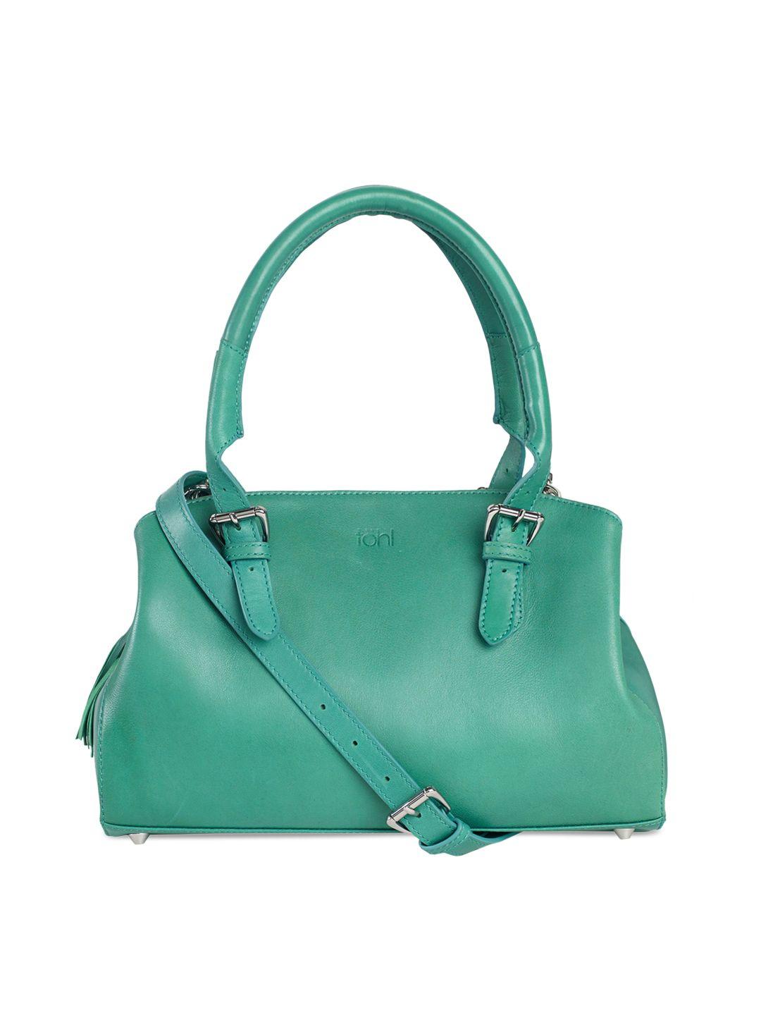 tohl green solid leather handheld bag