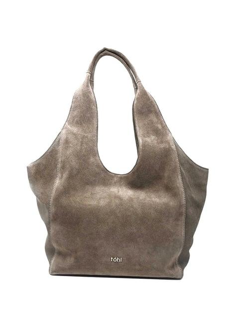 tohl grey solid large hobo handbag