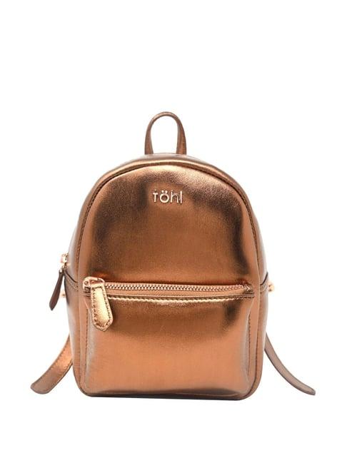 tohl nevern gold leather medium backpack