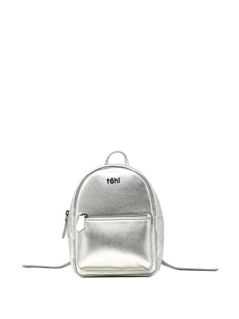 tohl nevern silver leather medium backpack
