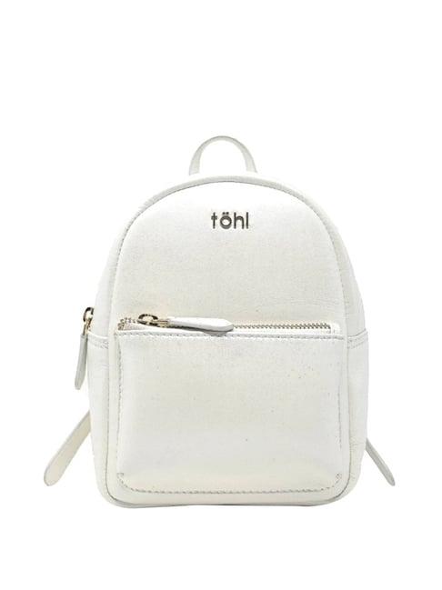 tohl nevern white leather medium backpack