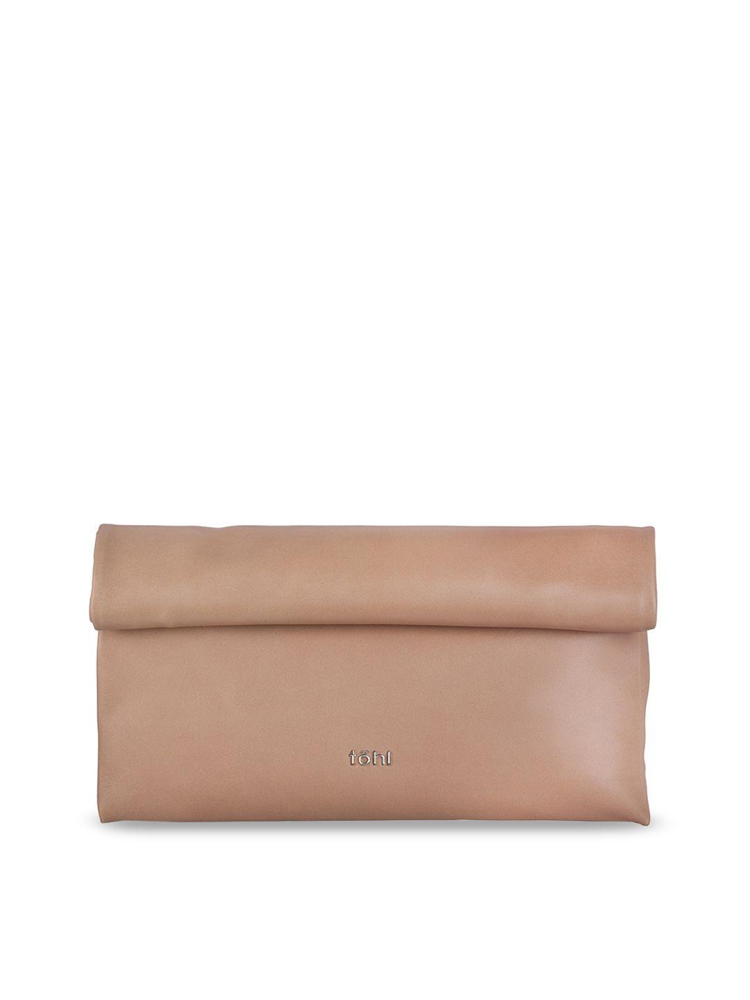 tohl nude-coloured solid clutch