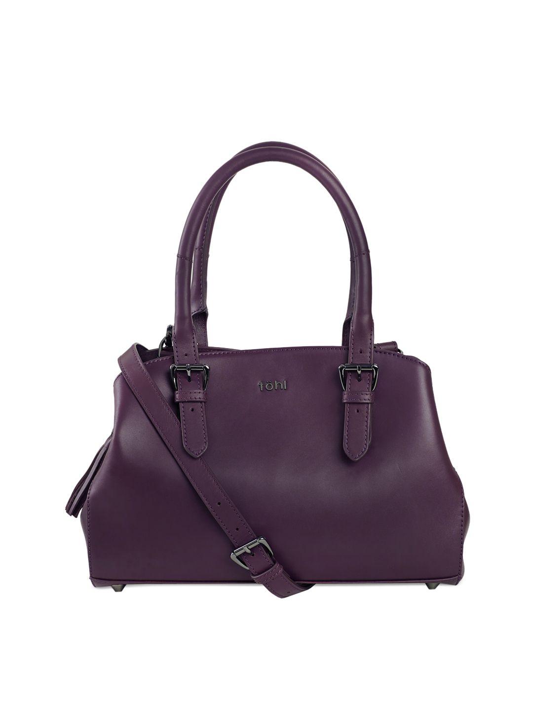 tohl purple solid leather handheld bag