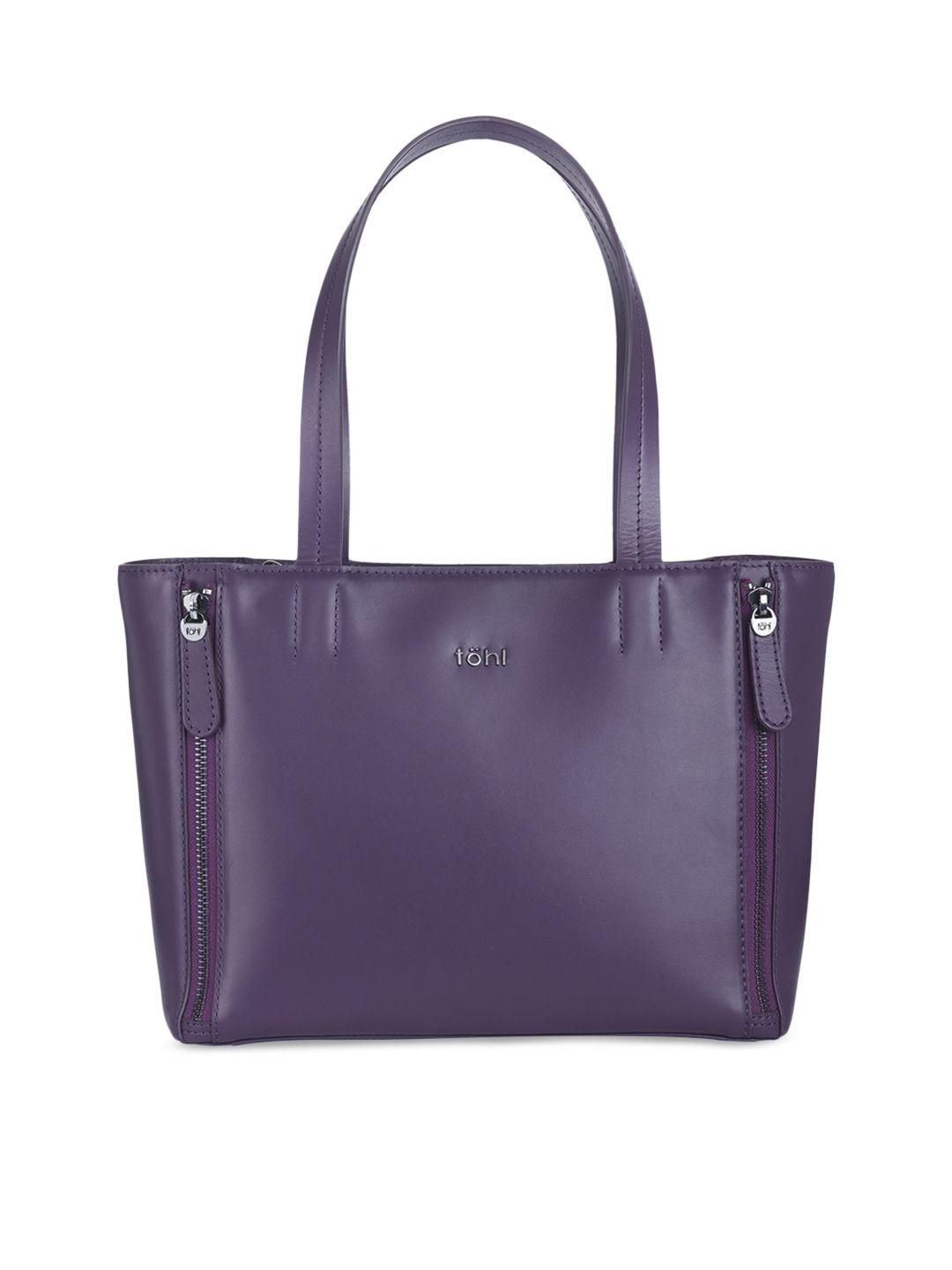 tohl purple solid leather shoulder bag