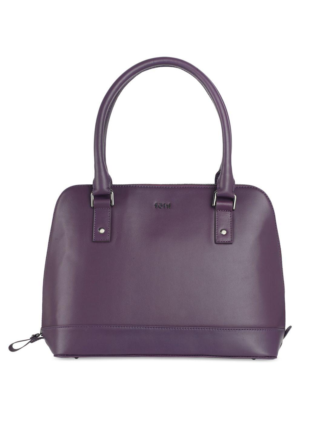 tohl purple solid leather shoulder bag