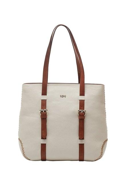 tohl radnor ivory white stitched leather shoulder bag