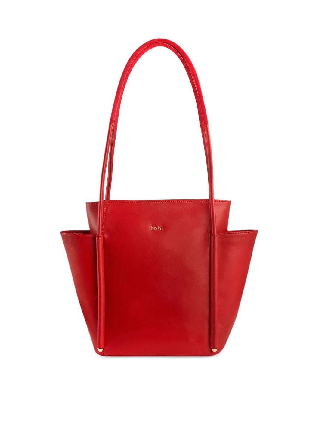 tohl red solid shoulder bag