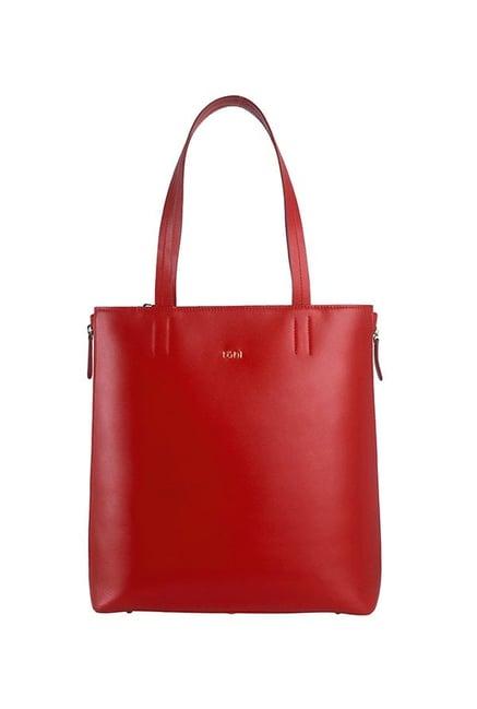tohl rp 1 carlisile red solid leather tote