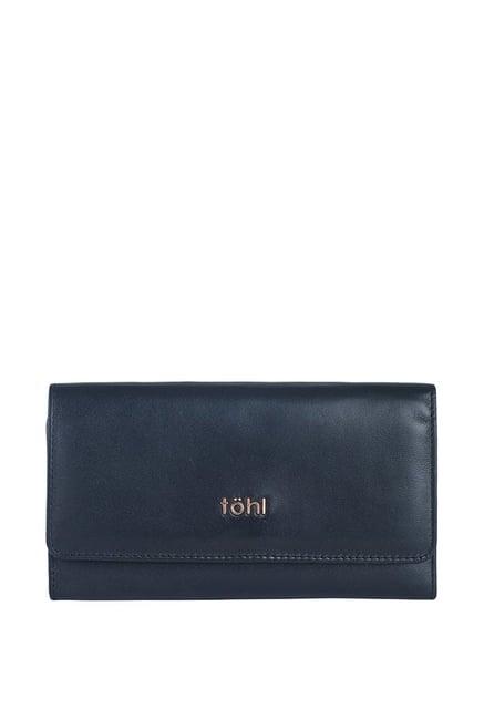 tohl rp1 bobbi black solid leather tri-fold wallet