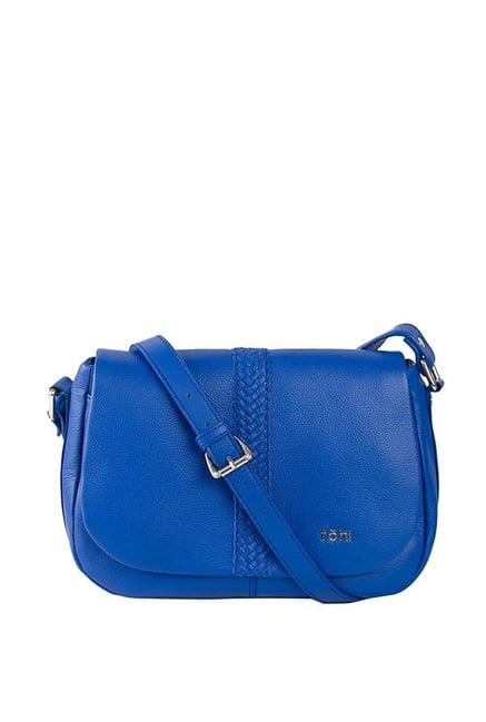 tohl rp1 cara cobalt blue interlaced leather flap sling bag