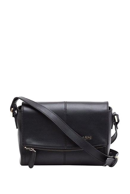 tohl rp1 madison black solid leather flap sling bag