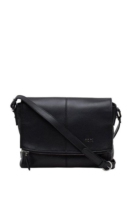 tohl rp1 monroe black solid leather flap sling bag