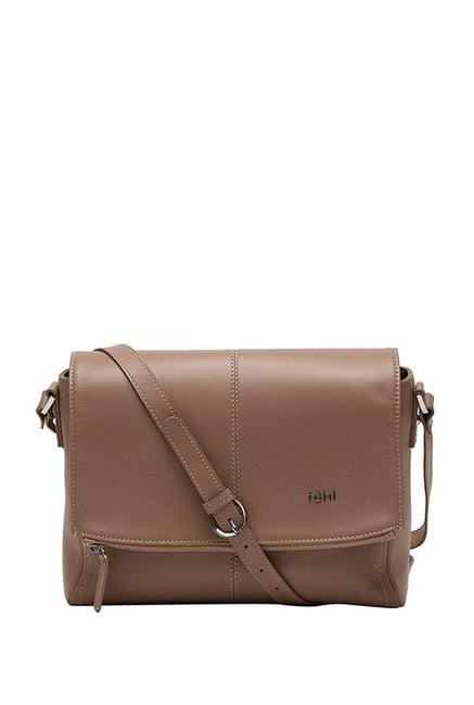 tohl rp1 monroe tan solid leather flap sling bag