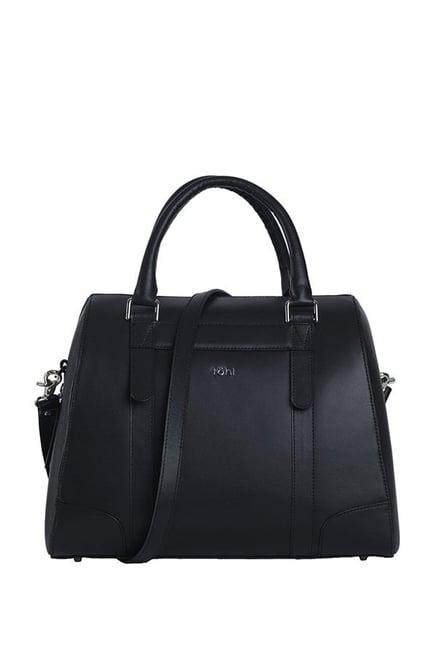 tohl rp1 nassau black solid leather bowler handbag