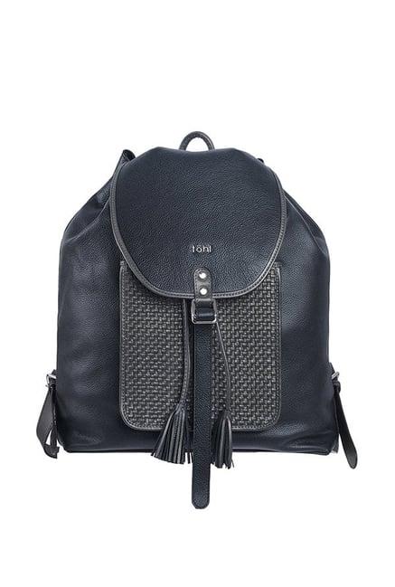 tohl rp1 nayara black textured leather backpack