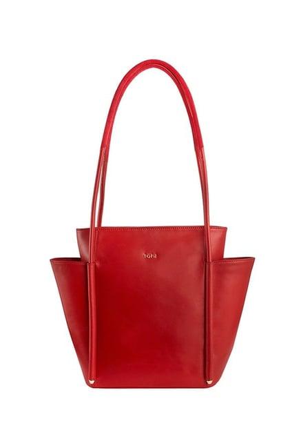 tohl rp1 perry red solid leather shoulder bag