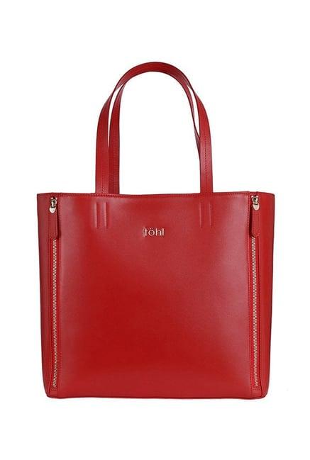 tohl rp1 rivington red solid leather tote