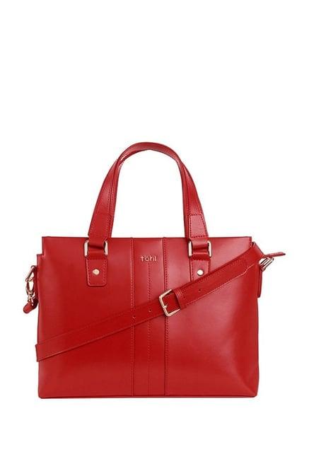 tohl rp1 worth red panelled leather handbag