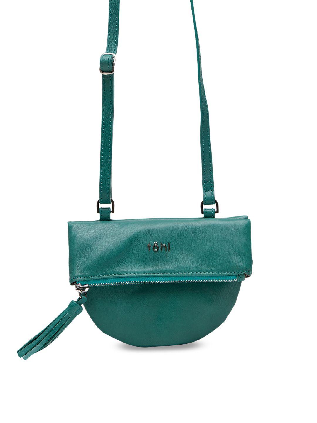 tohl sea green solid sling bag